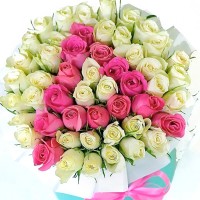 Букет цветов из 51 розы "Первая буква имени"